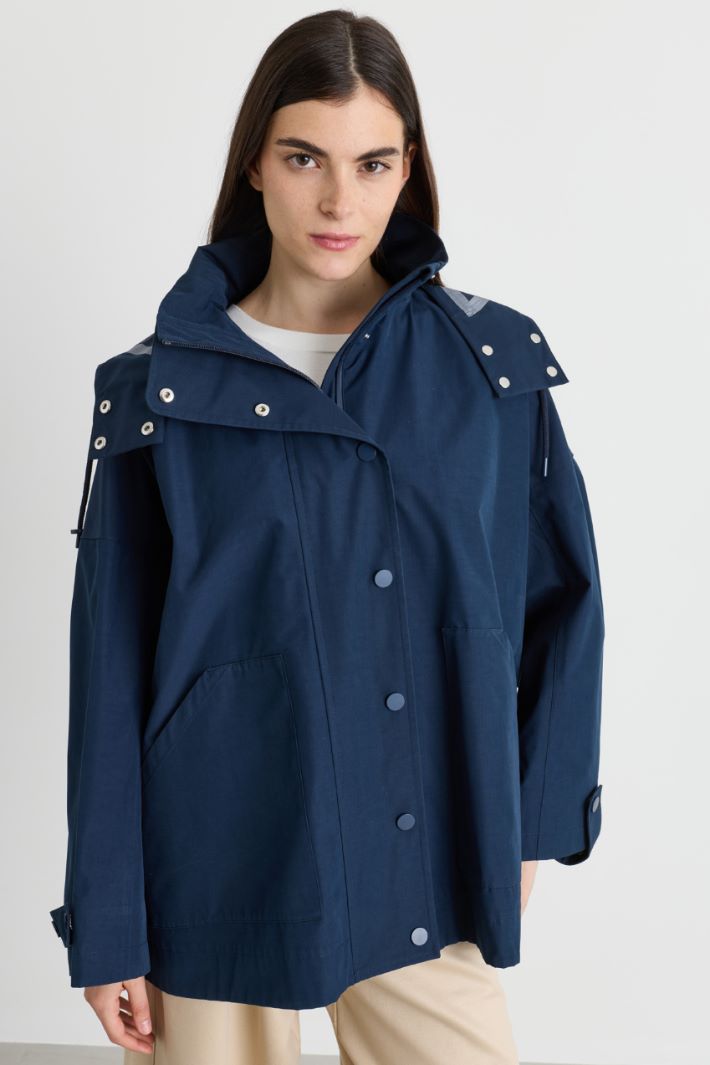 Water-repellent gabardine raincoat - BLUE - Intrend - 2