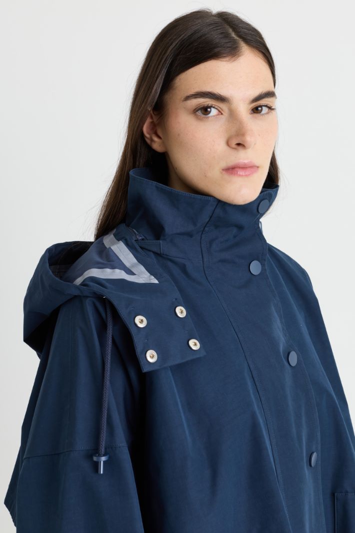 Water-repellent gabardine raincoat - BLUE - Intrend - 3