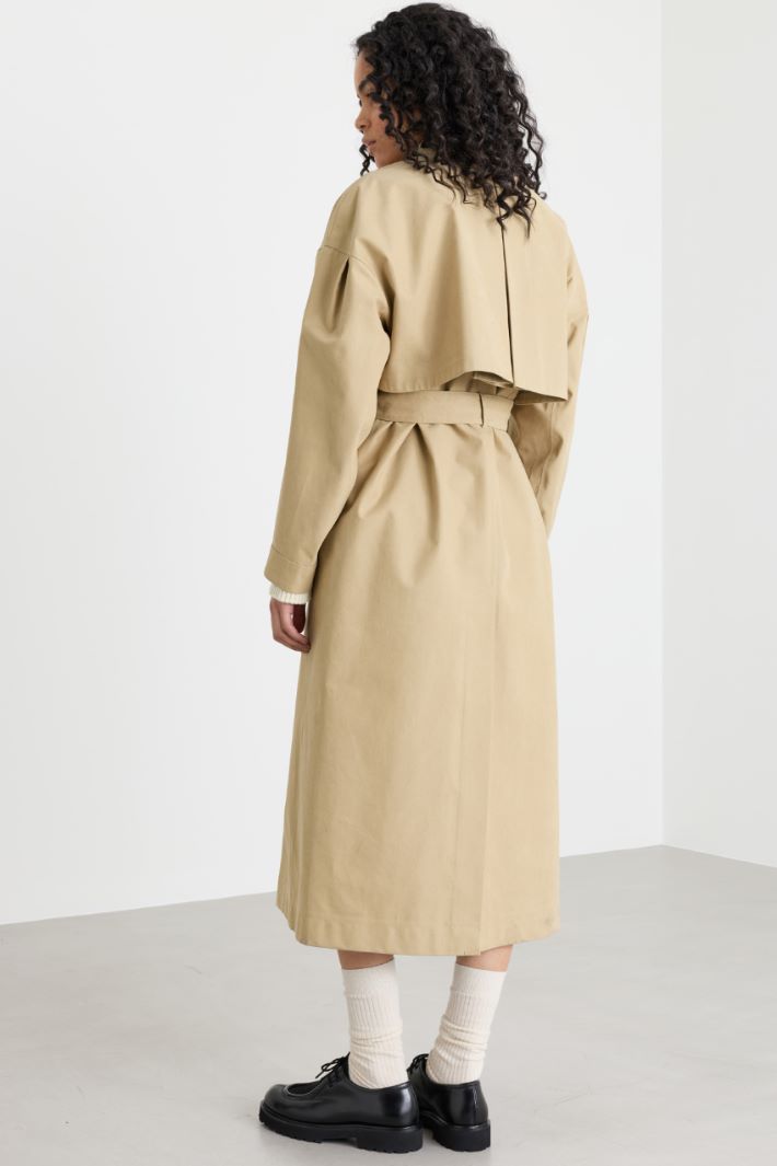 Trench en gabardine déperlante - BEIGE - Intrend - 4