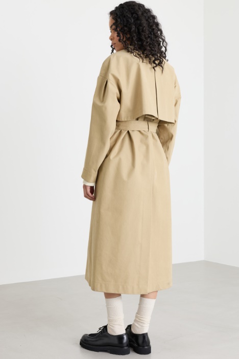 Trench in gabardina di cotone antigoccia