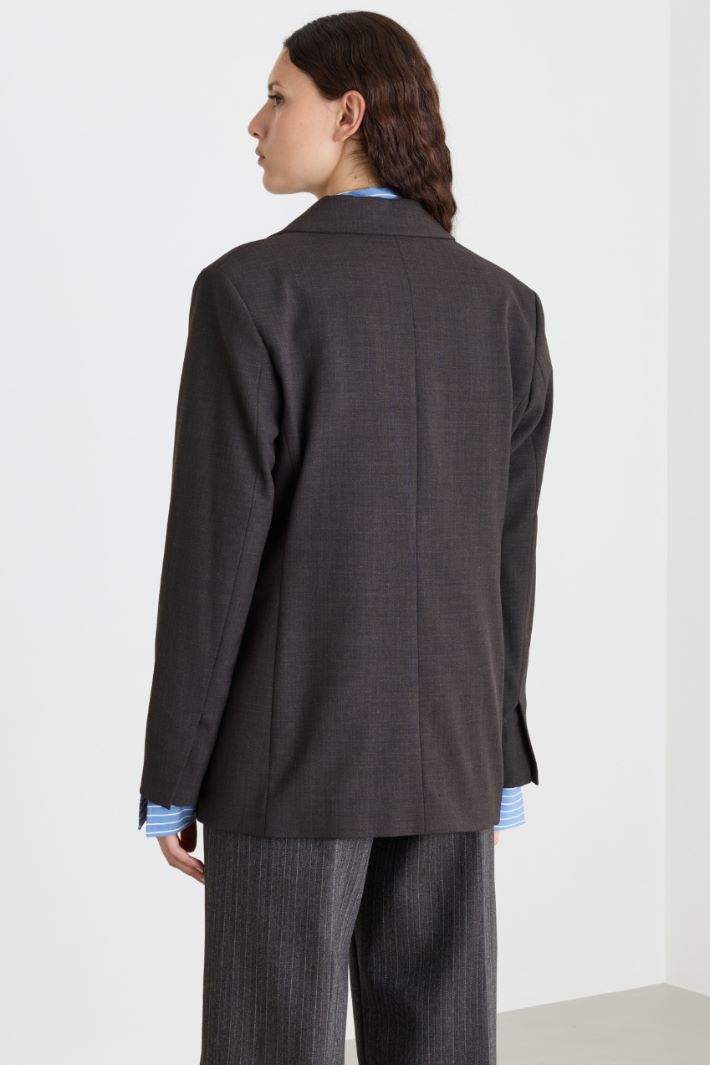 Double-breasted blazer - GREY - Intrend - 4