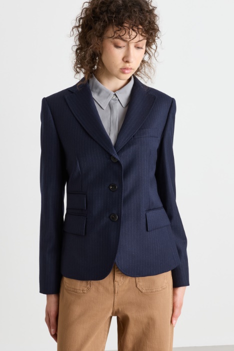 Flannel jacket with asymmetric pockets - Intrend