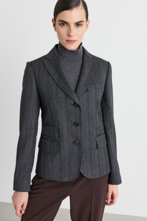 Giacca in flanella con tasche asimmetriche - Intrend