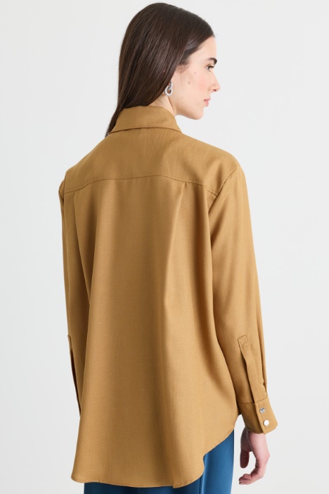 Giacca camicia in twill fiammato