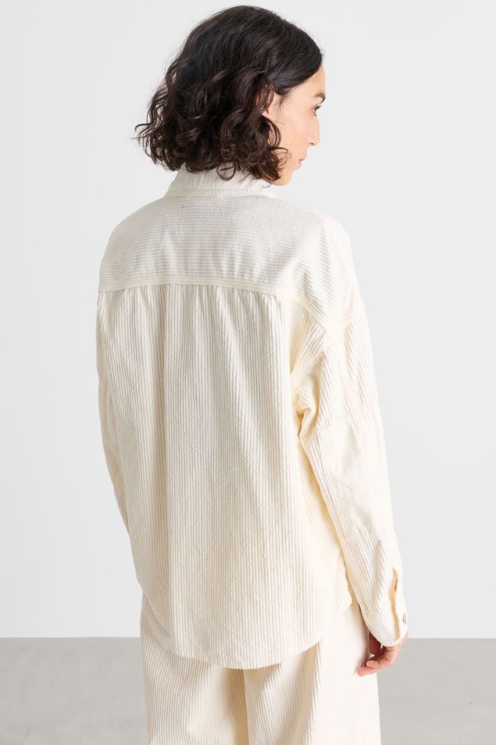 Giacca camicia in velluto a coste - BIANCO - Intrend - 4
