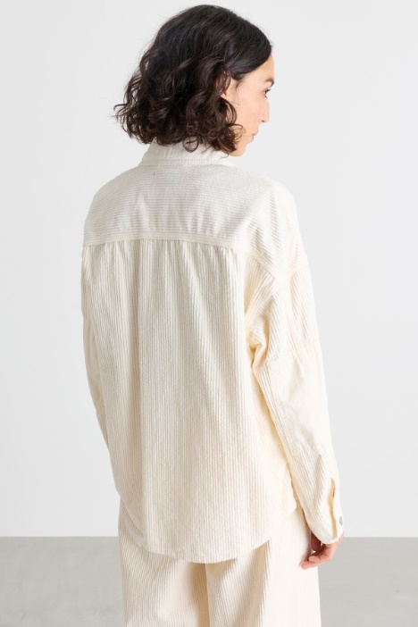 Giacca camicia in velluto di cotone a coste