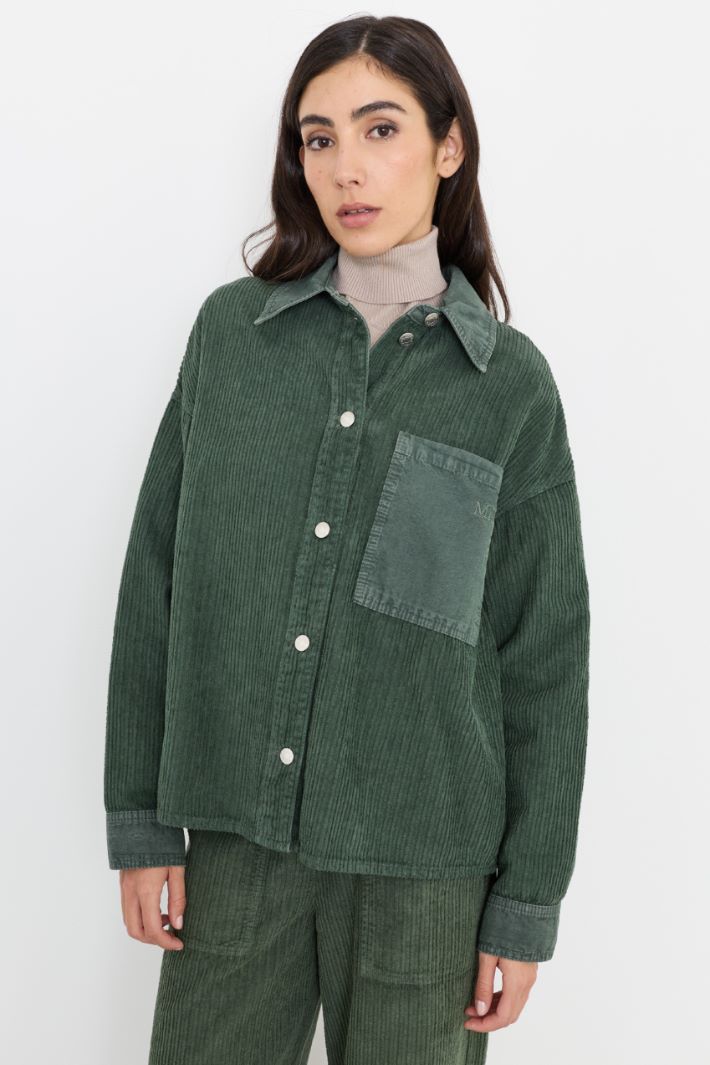 Cotton Corduroy Overshirt - GREEN - Intrend - 2