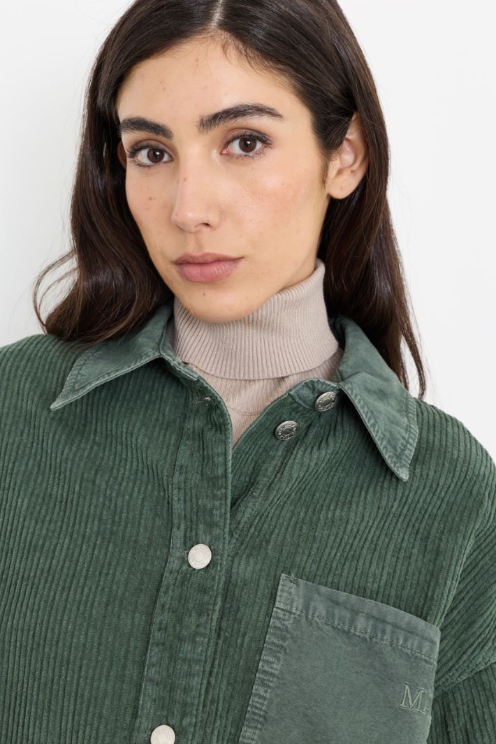 Cotton Corduroy Overshirt - GREEN - Intrend - 3