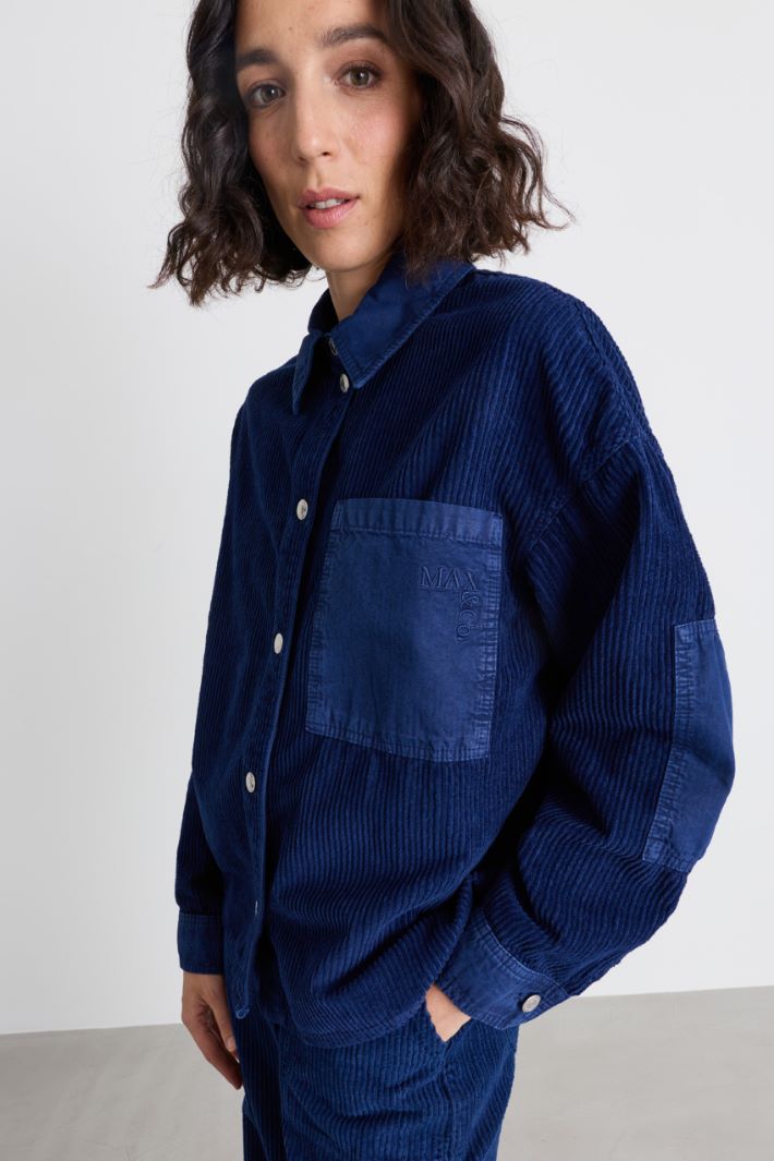 Cotton Corduroy Overshirt - BLUE - Intrend - 3