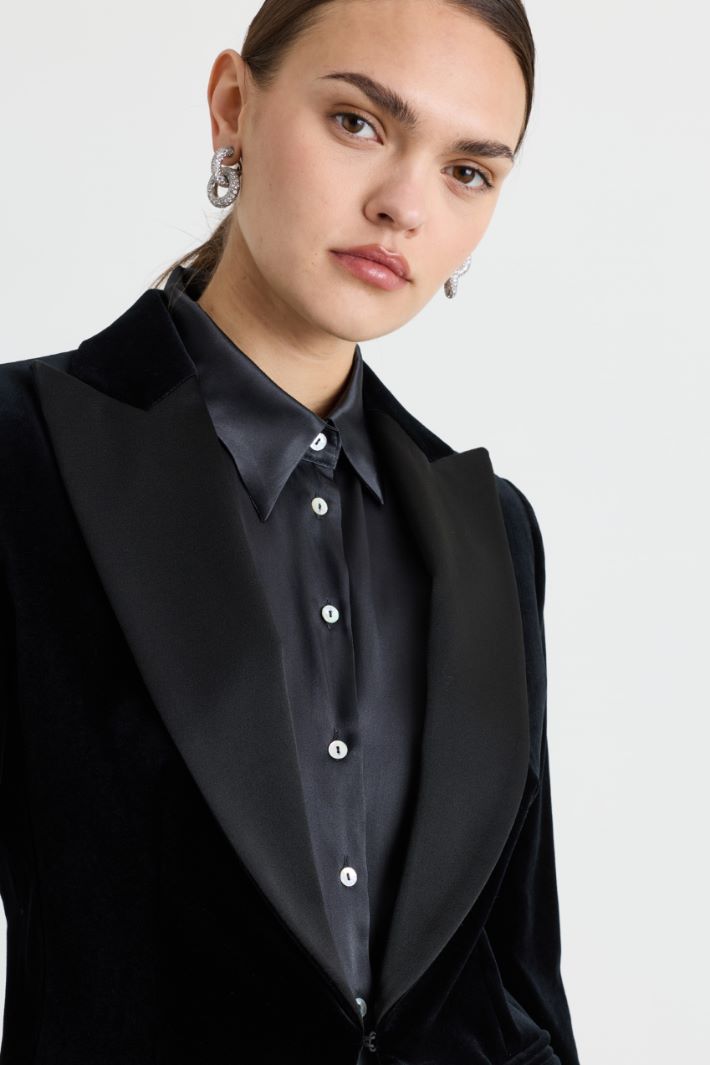 Velvet Dinner Jacket - BLACK - Intrend - 3