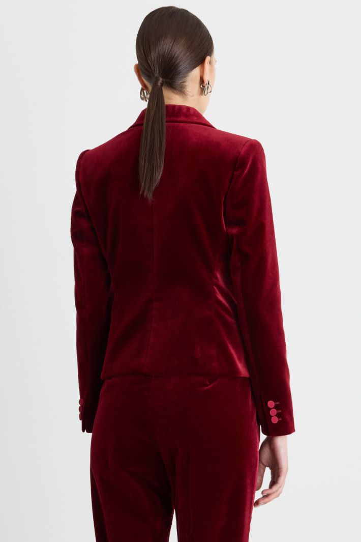 Velvet Dinner Jacket - BORDEAUX - Intrend - 4