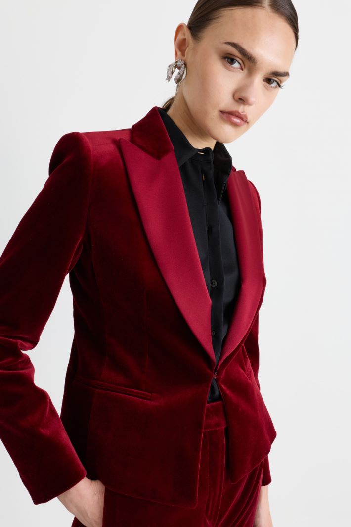 Velvet Dinner Jacket - BORDEAUX - Intrend - 3
