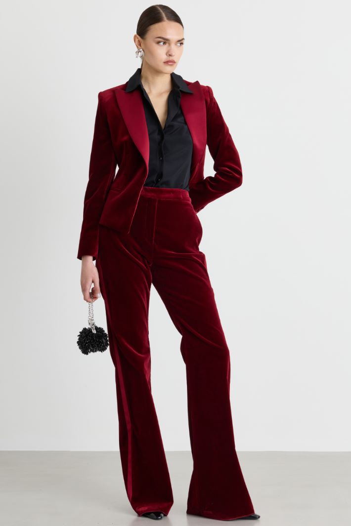 Velvet Dinner Jacket - BORDEAUX - Intrend
