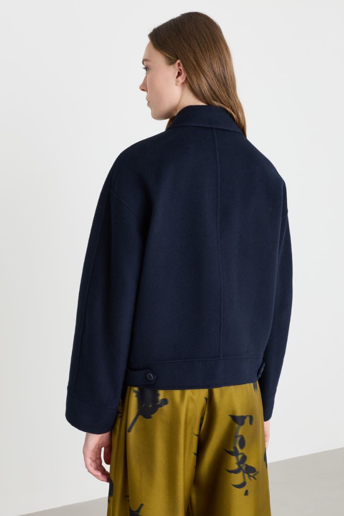 Boxy wool-blend jacket - BLUE - Intrend - 4