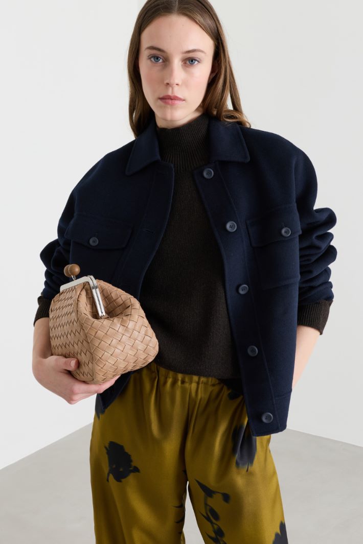 Boxy wool-blend jacket - BLUE - Intrend - 2
