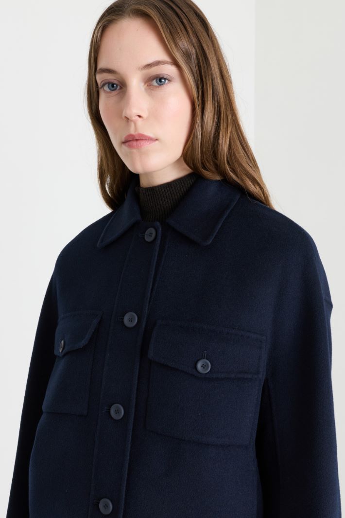 Boxy wool-blend jacket - BLUE - Intrend - 3
