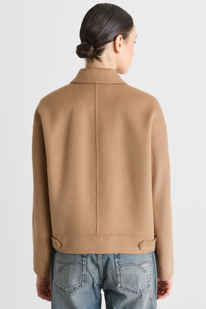 Boxy wool-blend jacket - CAMEL - Intrend - 4