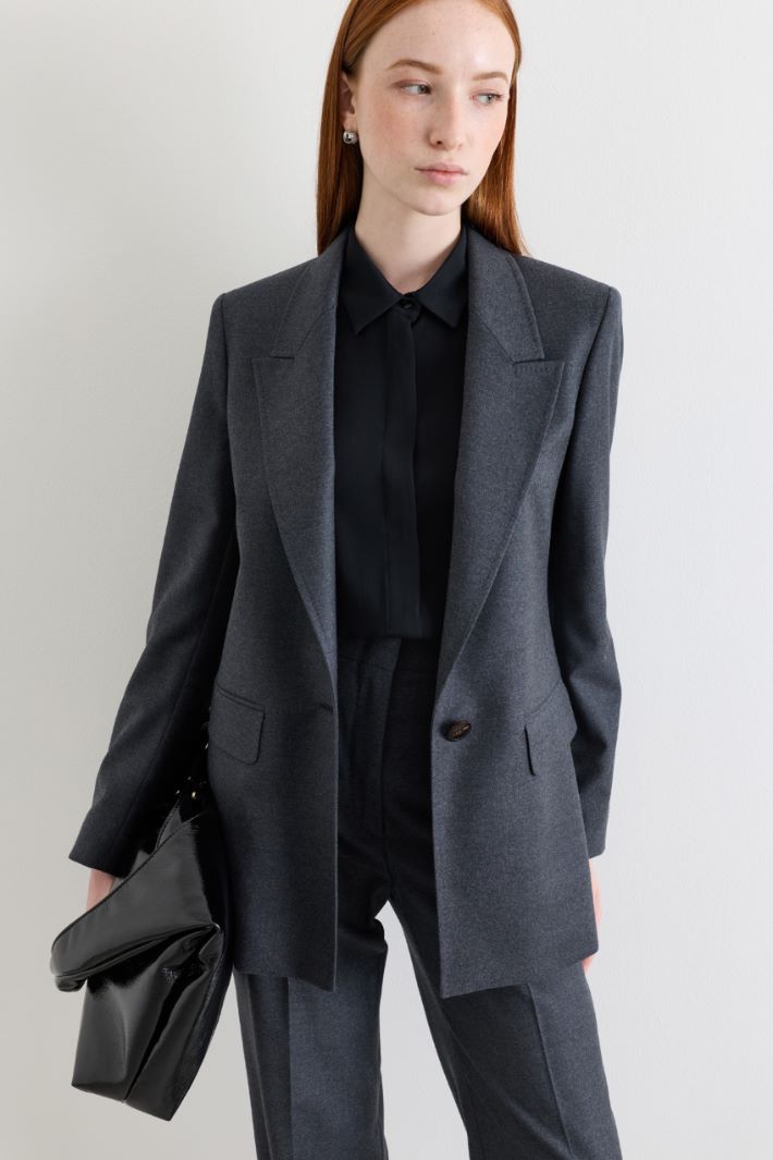 Flannel blazer - GREY - Intrend - 2