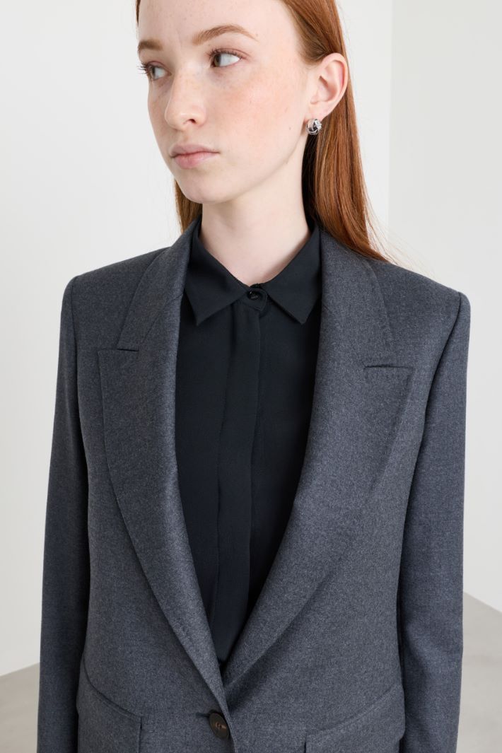Flannel blazer - GREY - Intrend - 3