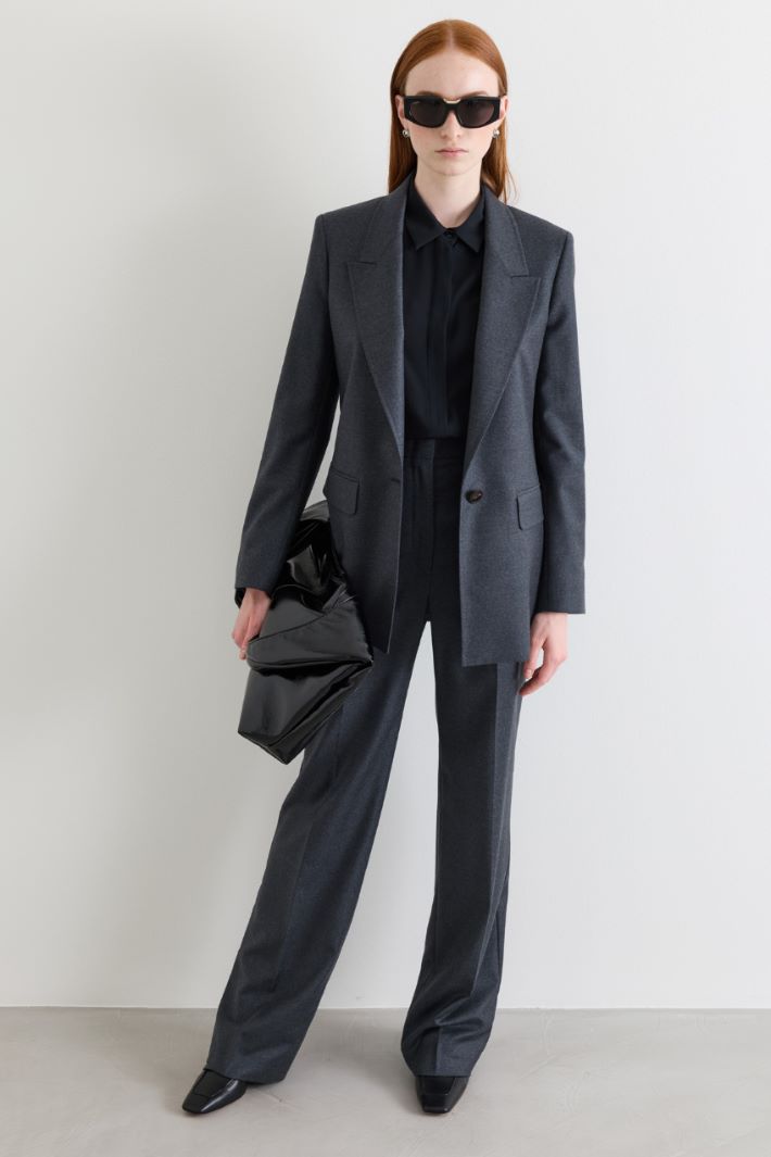 Flannel blazer - GREY - Intrend