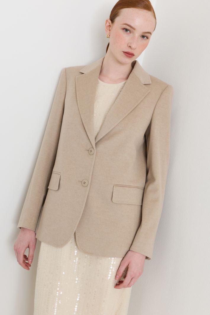 Wool Drap Blazer - BEIGE - Intrend - 2