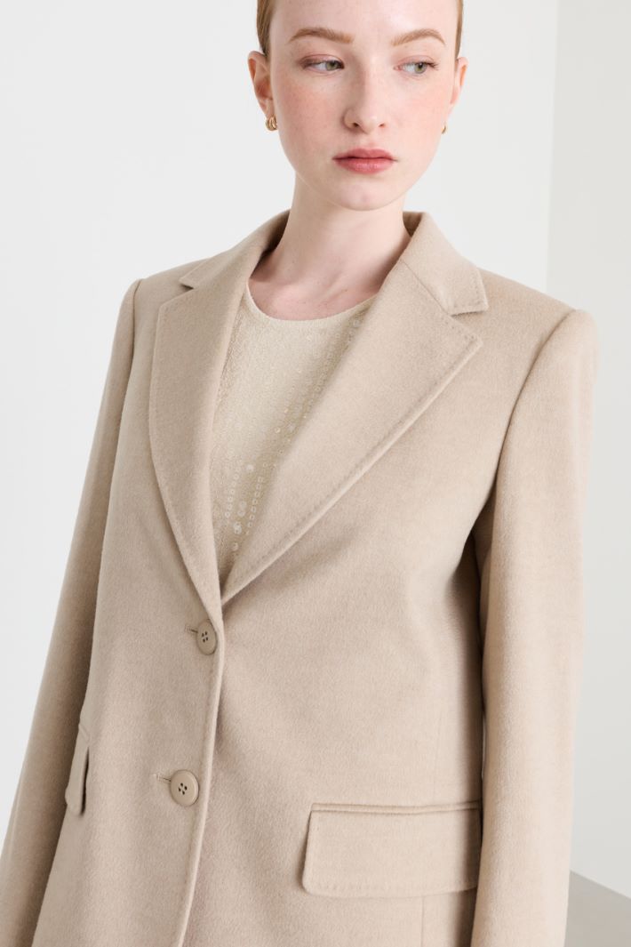 Wool Drap Blazer - BEIGE - Intrend - 3