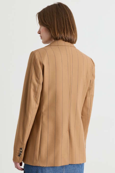 Blazer in flanella di misto viscosa con bottone singolo