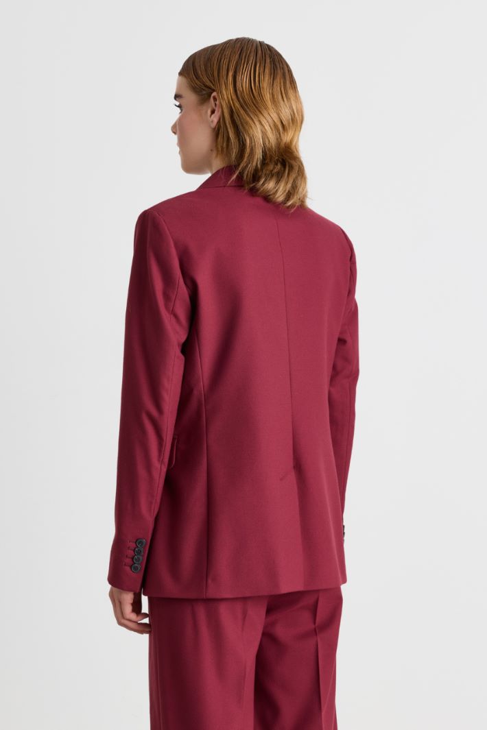 Blazer in flanella con bottone singolo - BORDEAUX - Intrend - 4