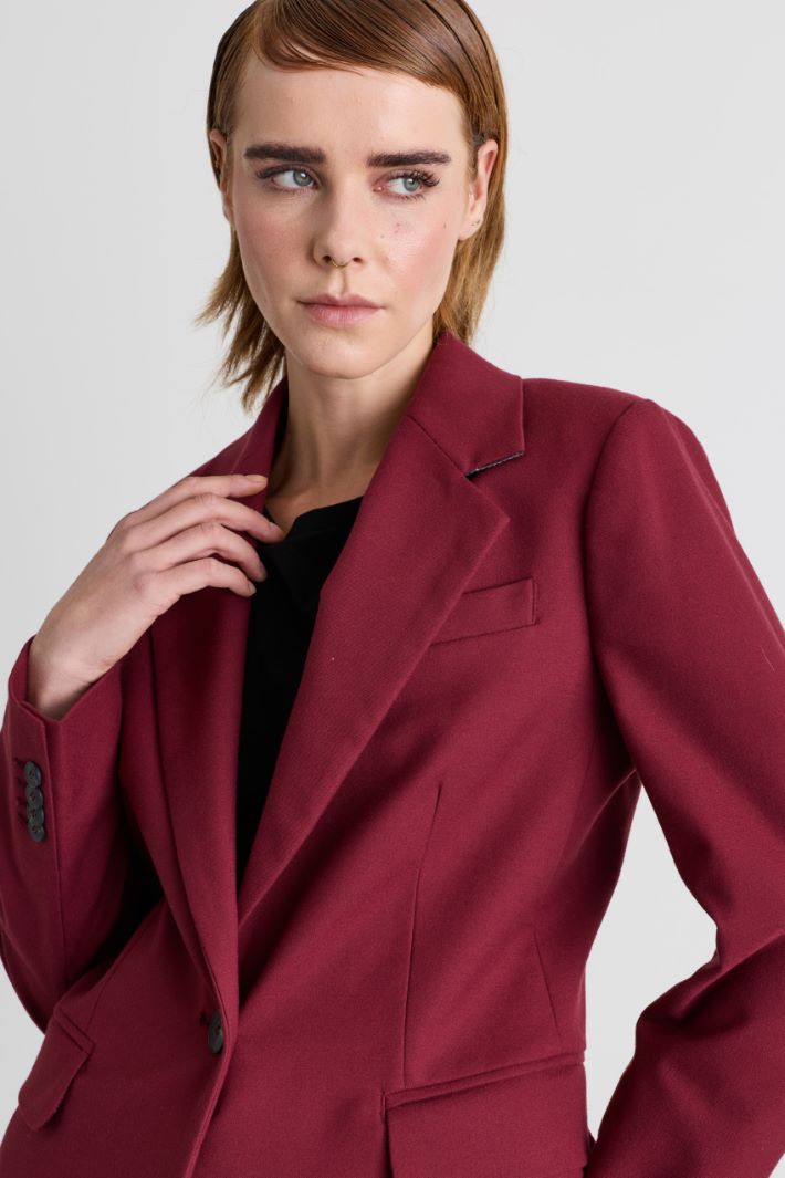 Blazer in flanella con bottone singolo - BORDEAUX - Intrend - 3