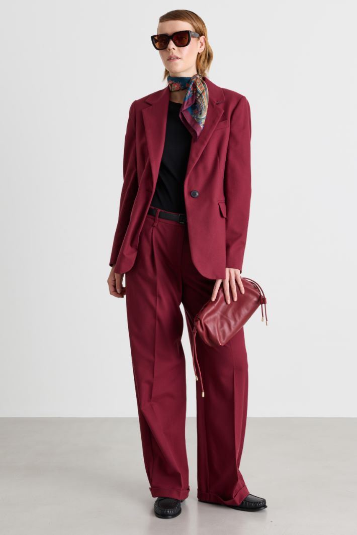 Blazer in flanella con bottone singolo - BORDEAUX - Intrend