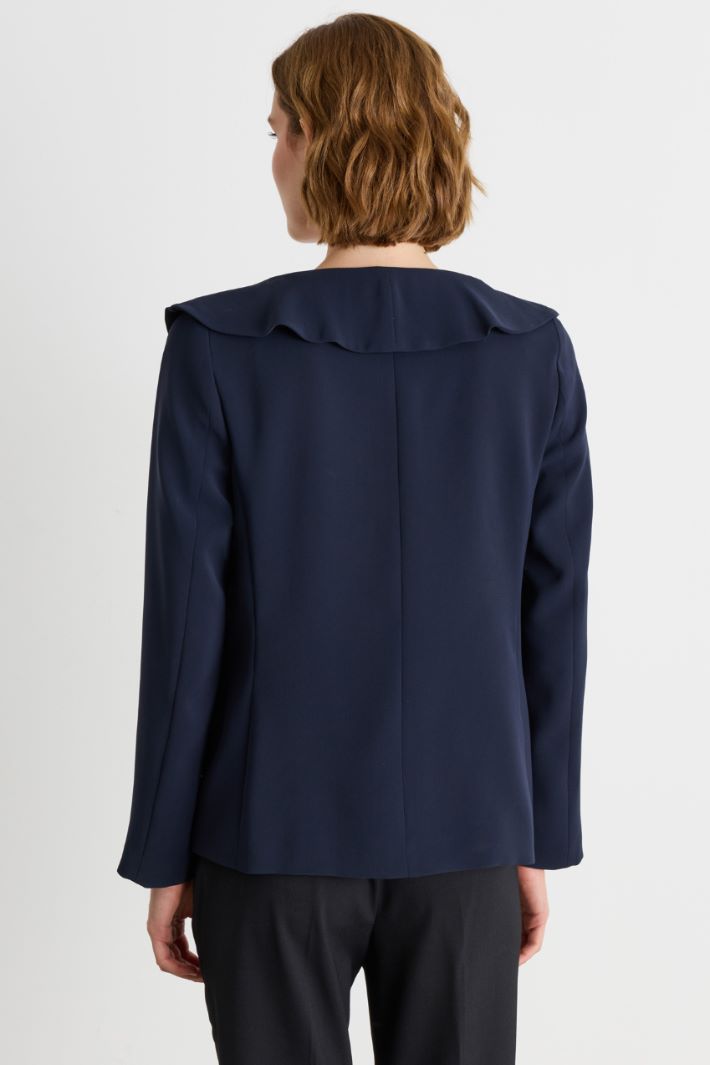 Giacca in cady con volant - BLU - Intrend - 4