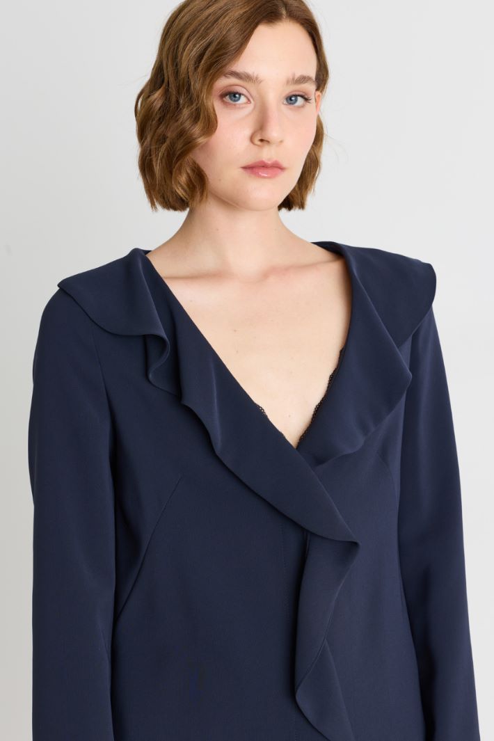 Giacca in cady con volant - BLU - Intrend - 3