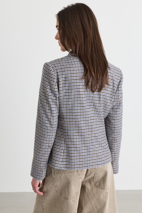 Blazer slim in flanella di misto lana