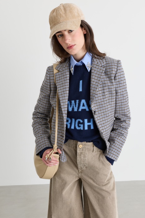 Slim-Fit Flannel Blazer - Intrend