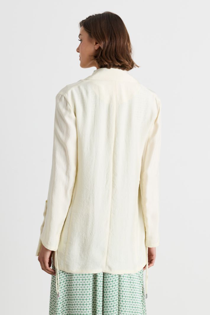 Crinkle-twill blazer - WHITE - Intrend - 4