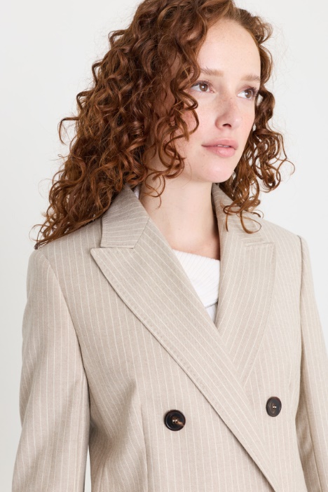 Blazer doppiopetto in flanella di lana