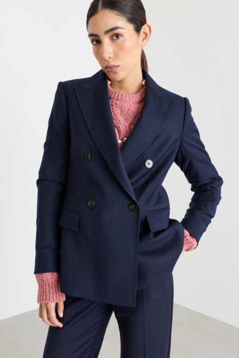 Double-breasted flannel blazer - Intrend