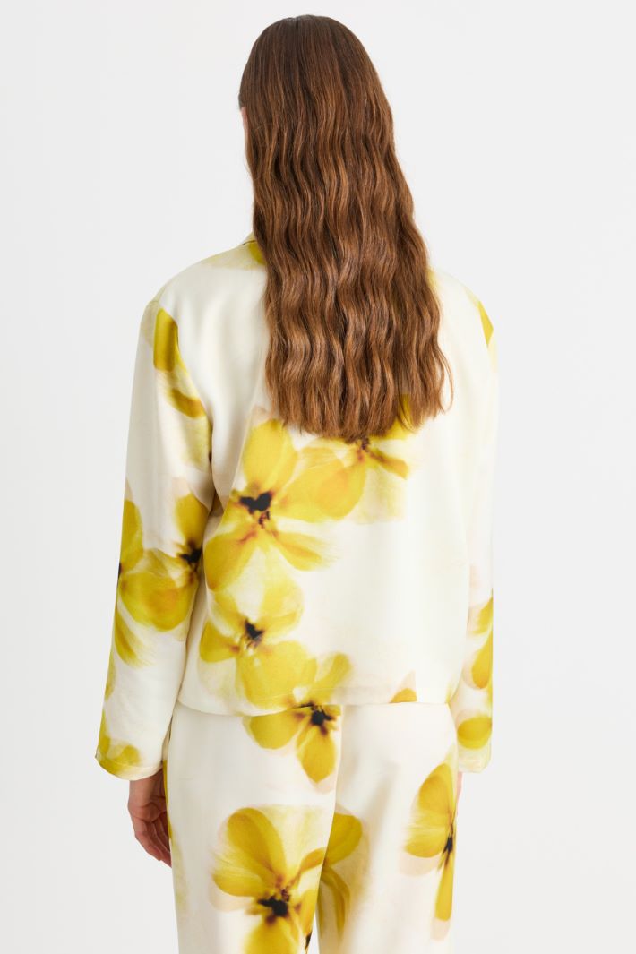 Matte satin jacket - YELLOW WHITE - Intrend - 4