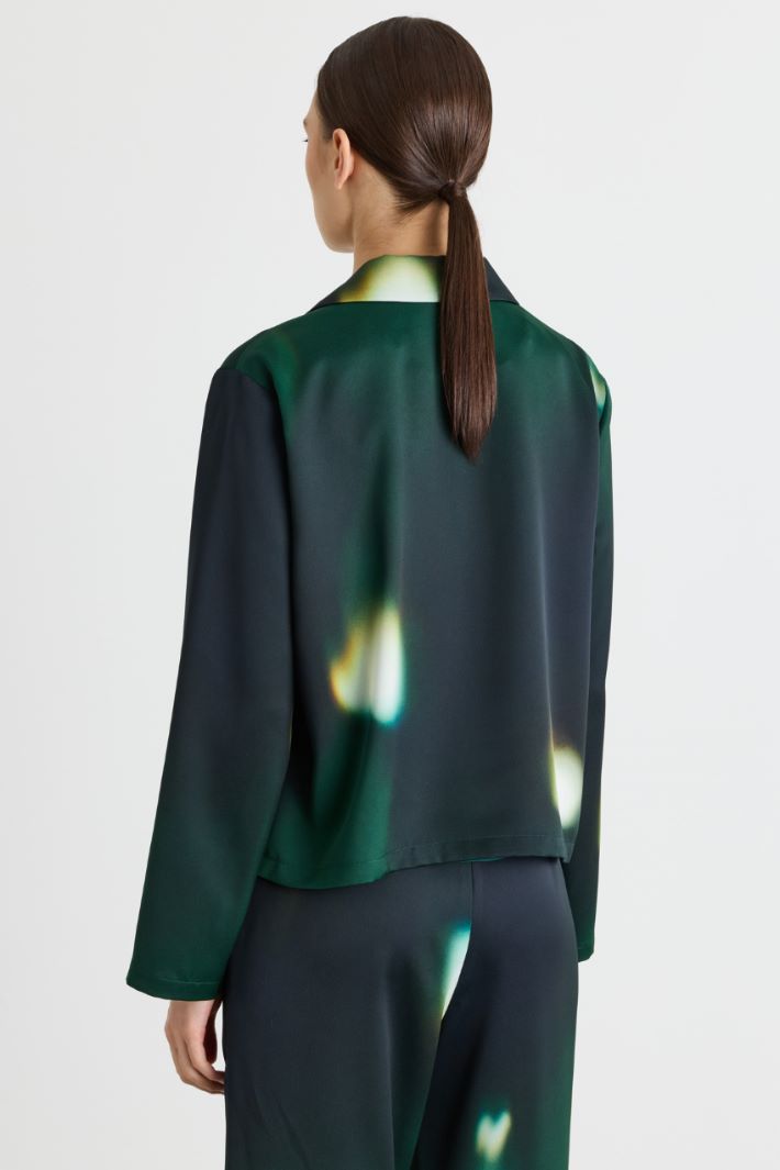 Matte satin jacket - GREEN - Intrend - 4