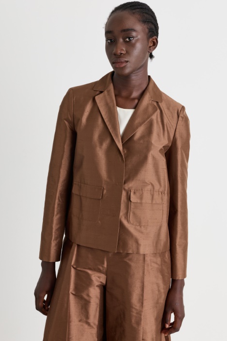 Boxy shantung jacket - Intrend