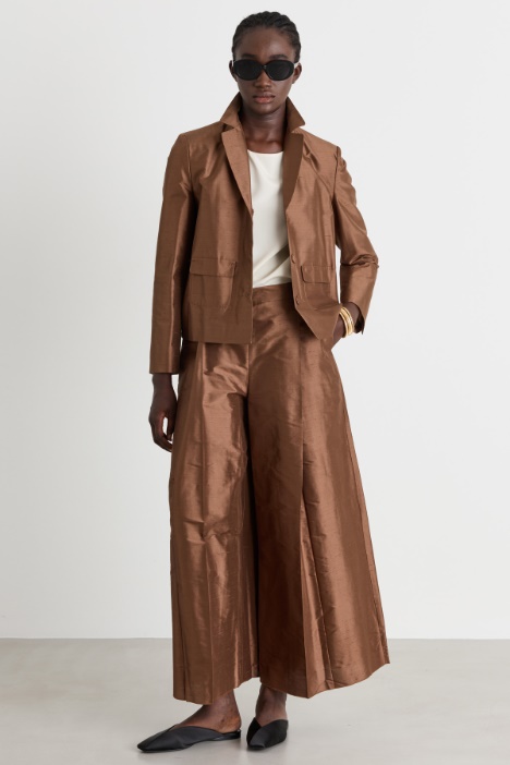 Chaqueta boxy de shantung - Intrend