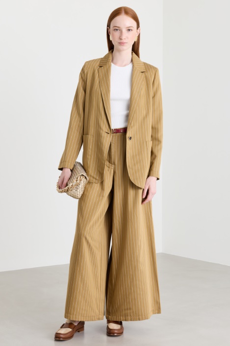 Blazer gessato in twill fluido - Intrend