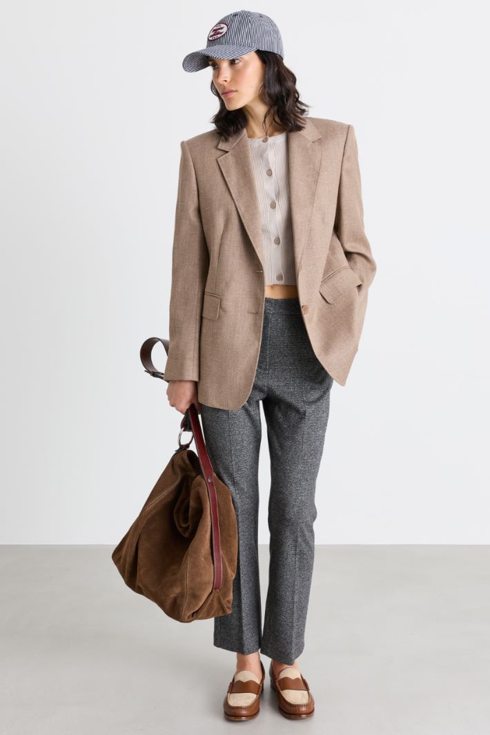 Batavia Weave Blazer - CAMEL - Intrend