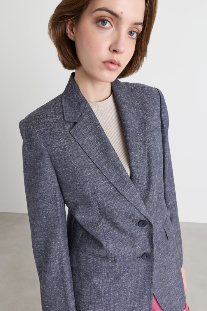 Batavia Weave Blazer - BLUE - Intrend - 3
