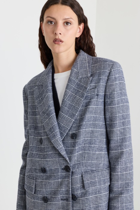 Blazer doppiopetto in flanella di lana