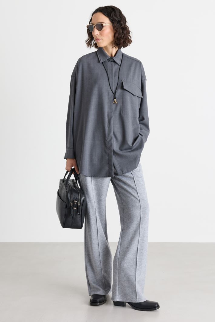Lightweight shirt jacket - GREY - Intrend