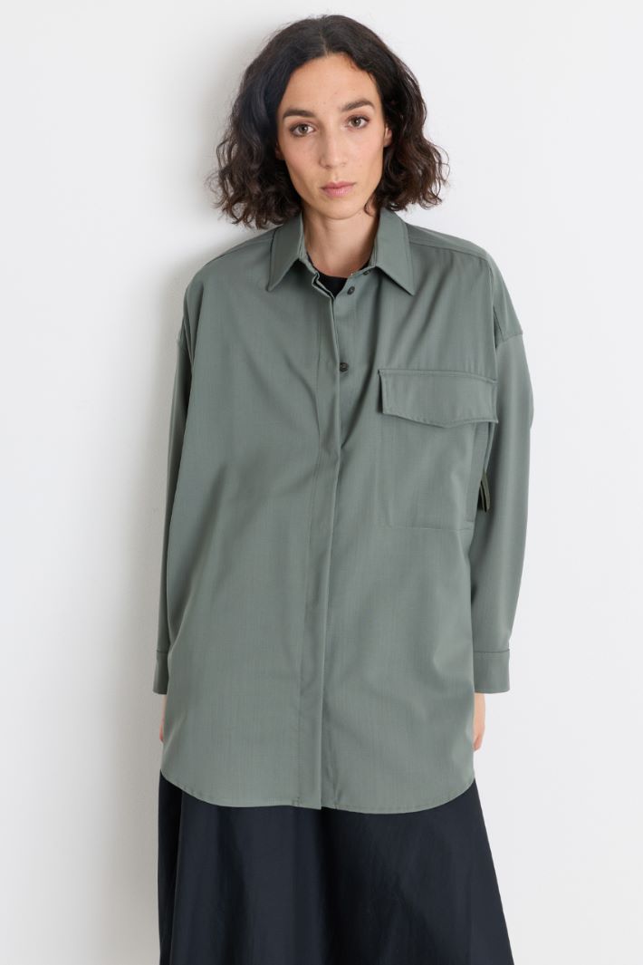 Lightweight shirt jacket - GREEN - Intrend - 2