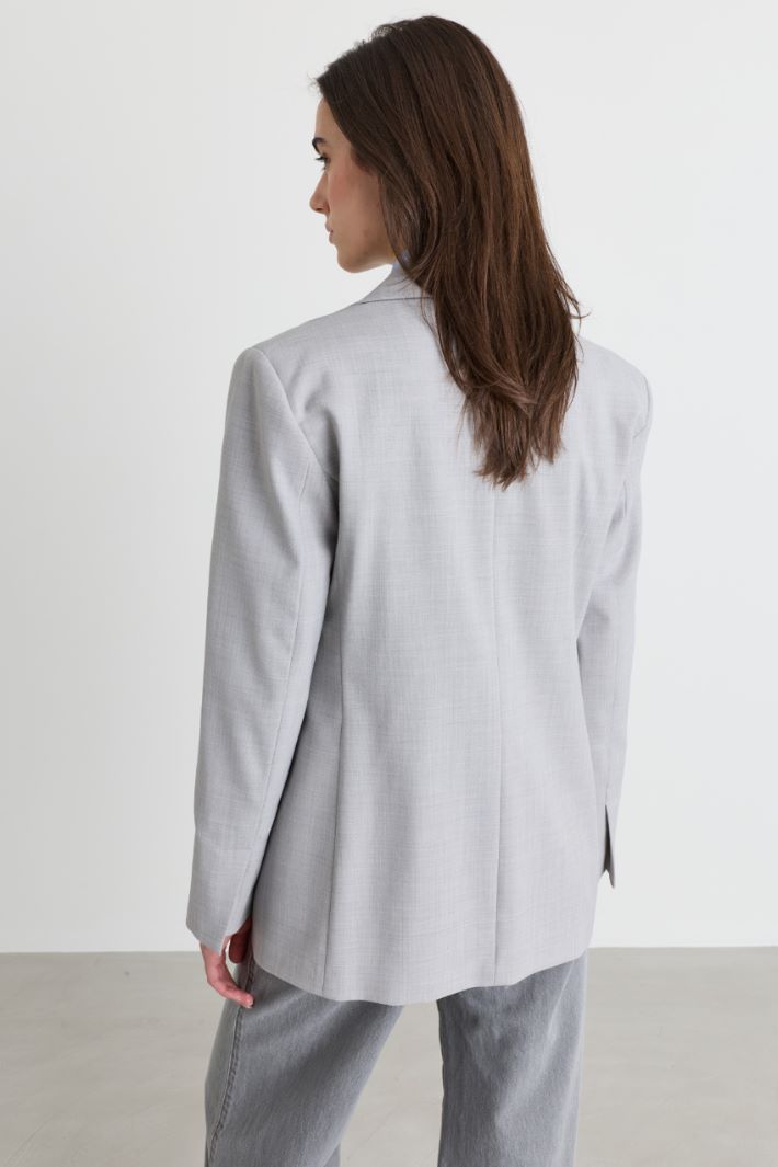 Double-breasted blazer - GREY - Intrend - 4