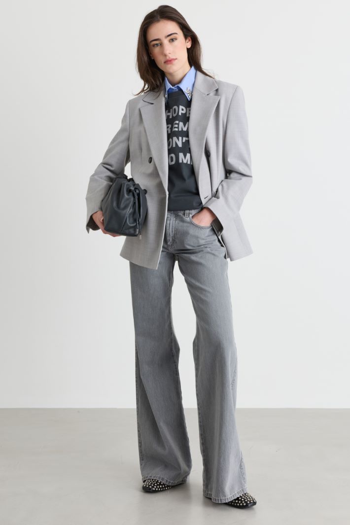 Double-breasted blazer - GREY - Intrend