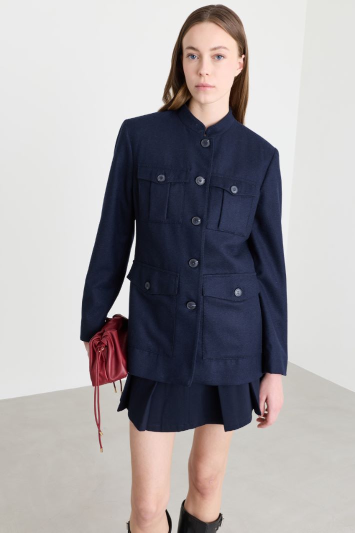 Multi-Pocket Jacket - BLUE - Intrend - 2